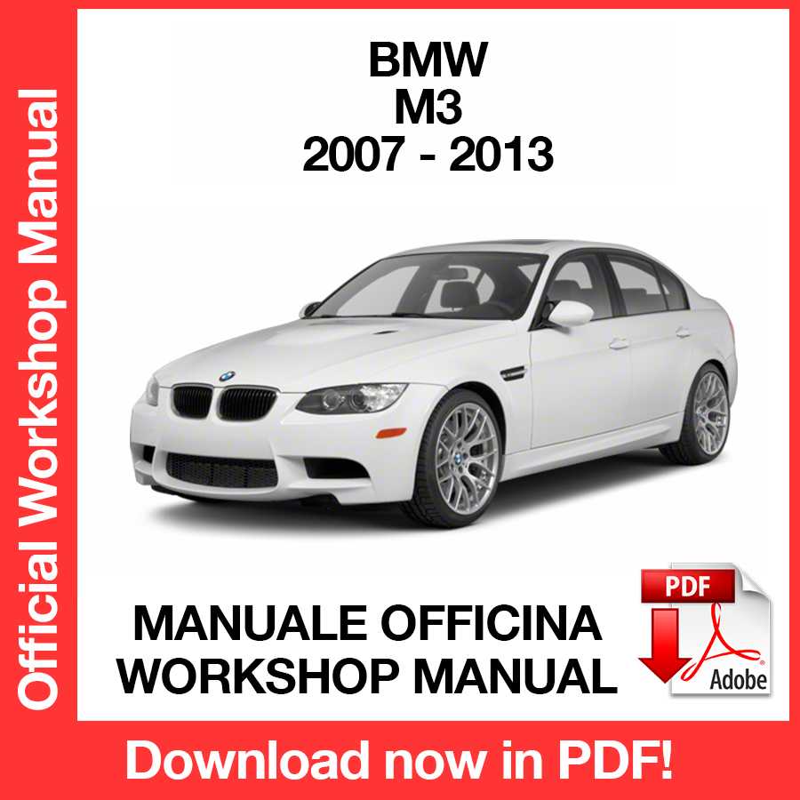 Manuale Officina BMW M3 E90 E92 E93 (2007-2013) (EN)